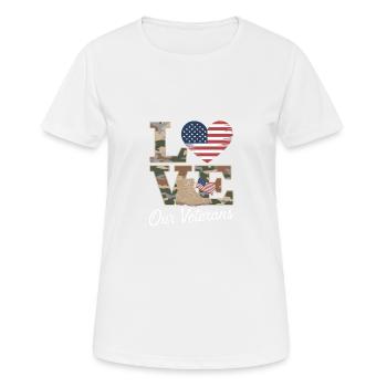 Love Our Veterans Veterans Day - Frauen T-Shirt atmungsaktiv - Weiß - Vorne - AI Model Female 172 dark (172cm)