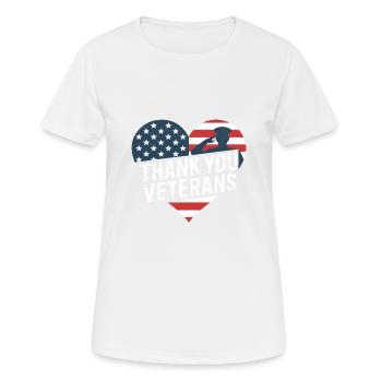 Thank You Veterans USA Flag Veterans Day - Frauen T-Shirt atmungsaktiv - Weiß - Vorne - AI Model Female 172 dark (172cm)