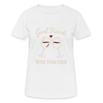 Gute Freunde trinken zusammen - Frauen T-Shirt atmungsaktiv - Weiß - Vorne - AI Model Female 172 dark (172cm)