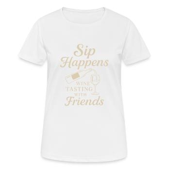 Freunde der Weinverkostung - Frauen T-Shirt atmungsaktiv - Weiß - Vorne - AI Model Female 172 dark (172cm)