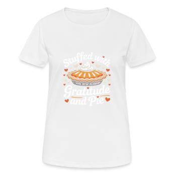 Stuffed with Gratitude and Pie Thanksgiving - Women's Breathable T-Shirt - white - Front - AI Model Female 172 dark (172cm)