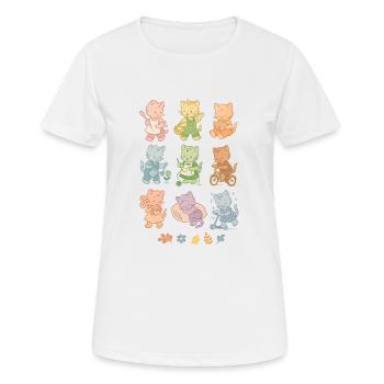 Chats rétro ludiques | Vintage Look - T-shirt respirant Femme - blanc - Devant - AI Model Female 172 dark (172cm)