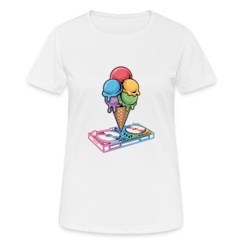 Dj Cream Turntable Artwork - T-shirt respirant Femme - blanc - Devant - AI Model Female 172 dark (172cm)