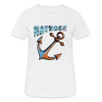 SCHIFFANKER MATROSE - Frauen T-Shirt atmungsaktiv - Weiß - Vorne - AI Model Female 172 dark (172cm)