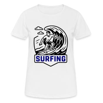 Surfeur symbole surfeur - T-shirt respirant Femme - blanc - Devant - AI Model Female 172 dark (172cm)