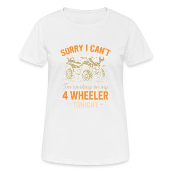 Sorry, ich kann nicht, ich arbeite heute Abend an - Frauen T-Shirt atmungsaktiv - Weiß - Vorne - AI Model Female 172 dark (172cm)