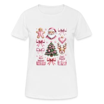 Coquette Pain d’épices Renne Noël - T-shirt respirant Femme - blanc - Devant - AI Model Female 172 dark (172cm)
