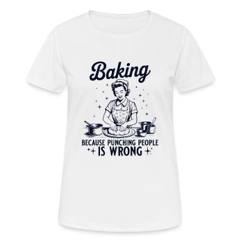 Backen Vintage Hausfrau - Hobby Bäckerin - Frauen T-Shirt atmungsaktiv - Weiß - Vorne - AI Model Female 172 dark (172cm)