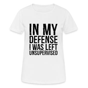 Pour ma défense, j’ai été laissé sans surveillance - T-shirt respirant Femme - blanc - Devant - AI Model Female 172 dark (172cm)