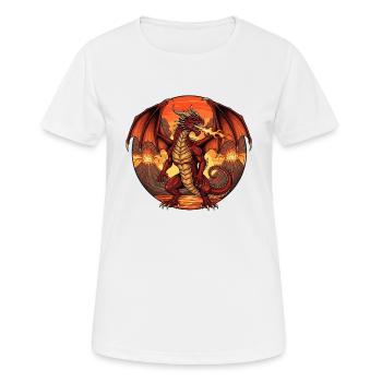 Roter Drache - Frauen T-Shirt atmungsaktiv - Weiß - Vorne - AI Model Female 172 dark (172cm)