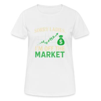 Sorry Ladies, ich bin vom Markt - Frauen T-Shirt atmungsaktiv - Weiß - Vorne - AI Model Female 172 dark (172cm)