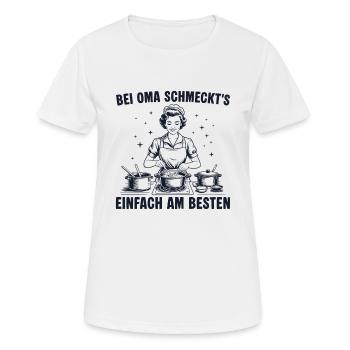 Oma Vintage Hausfrau - Beste Köchin - Frauen T-Shirt atmungsaktiv - Weiß - Vorne - AI Model Female 172 dark (172cm)