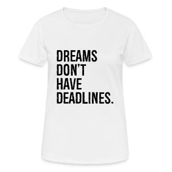 Les rêves n’ont pas de date limite - T-shirt respirant Femme - blanc - Devant - AI Model Female 172 dark (172cm)