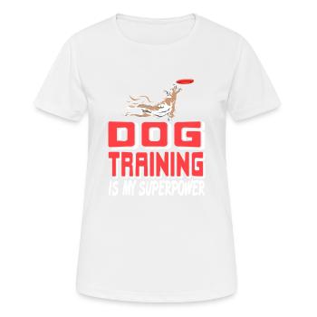 L’éducation canine est ma fierté de héros de frisbee - T-shirt respirant Femme - blanc - Devant - AI Model Female 172 dark (172cm)