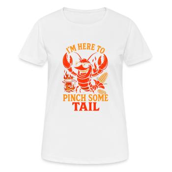 Ich bin hier, um ein paar Schwänze zu klauen - Frauen T-Shirt atmungsaktiv - Weiß - Vorne - AI Model Female 172 dark (172cm)