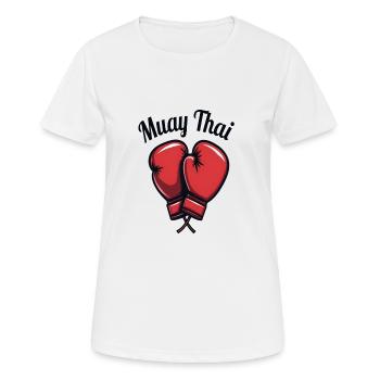Funny Muay Thai Boxing Muay Thai - Frauen T-Shirt atmungsaktiv - Weiß - Vorne - AI Model Female 172 dark (172cm)
