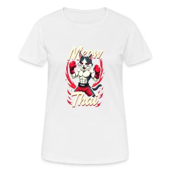 Funny Muay Thai Boxing Muay Thai - Frauen T-Shirt atmungsaktiv - Weiß - Vorne - AI Model Female 172 dark (172cm)