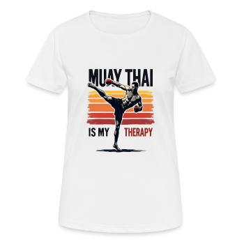 Funny Muay Thai Boxing Muay Thai - Frauen T-Shirt atmungsaktiv - Weiß - Vorne - AI Model Female 172 dark (172cm)
