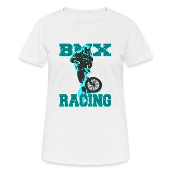 Des courses de BMX extrêmes pour les accros à l’adrénaline - T-shirt respirant Femme - blanc - Devant - AI Model Female 172 dark (172cm)