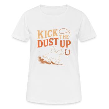 Kick The Dust Up - Frauen T-Shirt atmungsaktiv - Weiß - Vorne - AI Model Female 172 dark (172cm)