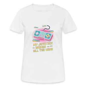 My joystick brings all victories - Women's Breathable T-Shirt - white - Front - AI Model Female 172 dark (172cm)