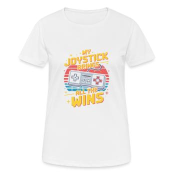 Mein Joystick Bringt Alle Siege Retro - Frauen T-Shirt atmungsaktiv - Weiß - Vorne - AI Model Female 172 dark (172cm)
