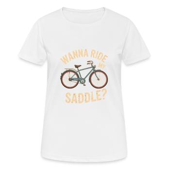 Willst Du Auf Meinem Sattel Fahren? - Frauen T-Shirt atmungsaktiv - Weiß - Vorne - AI Model Female 172 dark (172cm)