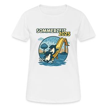 Freizeit Freibad Urlaub Urlauber Sommer Sarkasmus - Frauen T-Shirt atmungsaktiv - Weiß - Vorne - AI Model Female 172 dark (172cm)