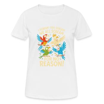 Ich schreie - Du schreist - Wir schreien alle ohne - Frauen T-Shirt atmungsaktiv - Weiß - Vorne - AI Model Female 172 dark (172cm)