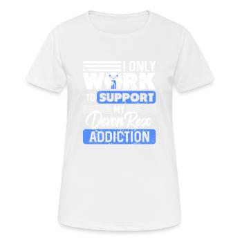 Je travaille pour soutenir mon obsession Devon Rex Humour - T-shirt respirant Femme - blanc - Devant - AI Model Female 172 dark (172cm)