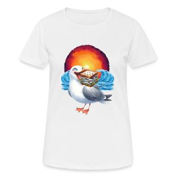 Sandwidsch Hering Fisch Möwe maritim - Frauen T-Shirt atmungsaktiv - Weiß - Vorne - AI Model Female 172 dark (172cm)