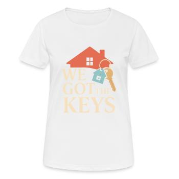 Wir haben die Schlüssel - Frauen T-Shirt atmungsaktiv - Weiß - Vorne - AI Model Female 172 dark (172cm)
