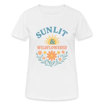 Sunlit Wildflowered Floral Motif Summer Bohemian - Women's Breathable T-Shirt - white - Front - AI Model Female 172 dark (172cm)