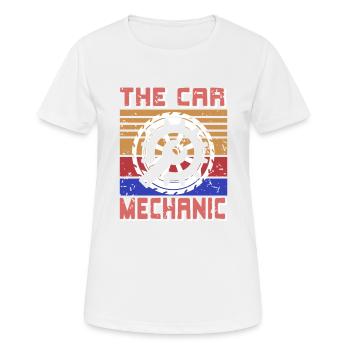 Retro Car Mechanic Gear Icon Auto Repair Life - Frauen T-Shirt atmungsaktiv - Weiß - Vorne - AI Model Female 172 dark (172cm)