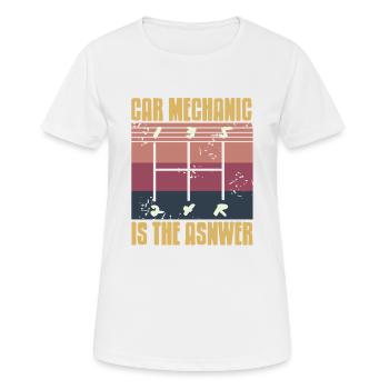 Car Mechanic Is the Answer Manual Gear Humor - Frauen T-Shirt atmungsaktiv - Weiß - Vorne - AI Model Female 172 dark (172cm)