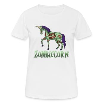 Halloween Einhorn untot Zombie lustig Geschenk - Frauen T-Shirt atmungsaktiv - Weiß - Vorne - AI Model Female 172 dark (172cm)