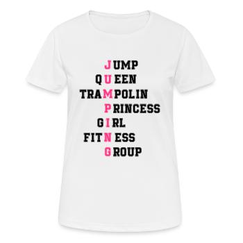 jumping trampoline girl jumping jump gift - Women's Breathable T-Shirt - white - Front - AI Model Female 172 dark (172cm)