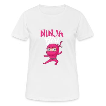 Funny And Cute Pink Ninja Girl - T-shirt respirant Femme - blanc - Devant - AI Model Female 172 dark (172cm)