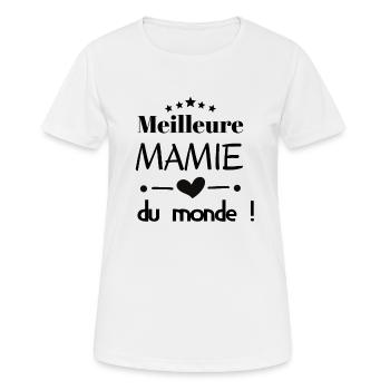 Meilleure mamie du monde - T-shirt respirant Femme - blanc - Devant - AI Model Female 172 dark (172cm)