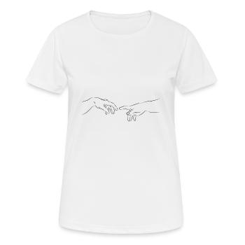 Berührung Gott göttlich Michelangelo Adam Religion - Frauen T-Shirt atmungsaktiv - Weiß - Vorne - AI Model Female 172 dark (172cm)