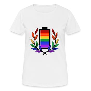 Battery Battery LGBT Homosexuality Gay Pride - Women's Breathable T-Shirt - white - Front - AI Model Female 172 dark (172cm)