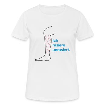 Ich rasiere unrasiert - Frauen T-Shirt atmungsaktiv - Weiß - Vorne - AI Model Female 172 dark (172cm)