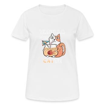Vanilla Iced CATte Funny Caffeine Addict Cat - Women's Breathable T-Shirt - white - Front - AI Model Female 172 dark (172cm)