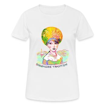 Bodensee - Frauen T-Shirt atmungsaktiv - Weiß - Vorne - AI Model Female 172 dark (172cm)