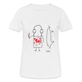 Chillions Metzger Butcher - Frauen T-Shirt atmungsaktiv - Weiß - Vorne - AI Model Female 172 dark (172cm)