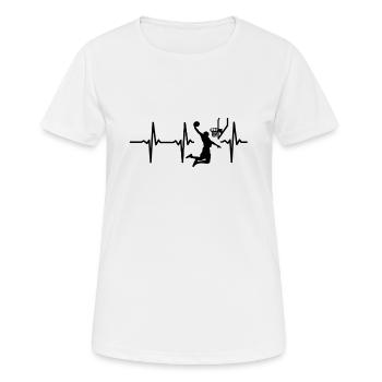Mein Herz schlägt für Basketball - Frauen T-Shirt atmungsaktiv - Weiß - Vorne - AI Model Female 172 dark (172cm)
