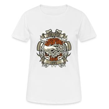 Love in Love Partner Friendship Skeleton Gift - Women's Breathable T-Shirt - white - Front - AI Model Female 172 dark (172cm)