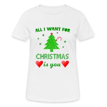 Noël - amour - cadeau - T-shirt respirant Femme - blanc - Devant - AI Model Female 172 dark (172cm)