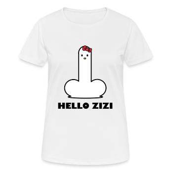 HELLO ZIZI - T-shirt respirant Femme - blanc - Devant - AI Model Female 172 dark (172cm)