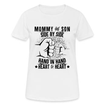 Mommy and son heart to heart - Frauen T-Shirt atmungsaktiv - Weiß - Vorne - AI Model Female 172 dark (172cm)